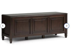 Dark Chestnut Brown Gorlest Wood Flip Top Storage Bench