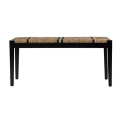 Wood Bench Add Boho Seating to your Entryway with this Seagrass Bench Natural Fibers Woven in A Geometrical Design