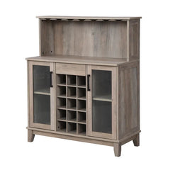 Gray Wash Dunwich Bar Cabinet 15-bottle wine rack Perfect Organize your Favorite Drinks