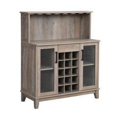 Gray Wash Dunwich Bar Cabinet 15-bottle wine rack Perfect Organize your Favorite Drinks