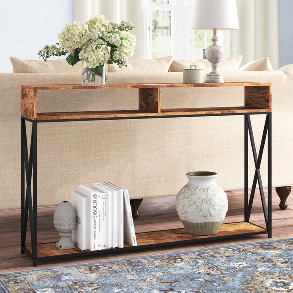 47'' Console Table Rectangular Console Table Adds Storage and Boho Flair to your Entryway or Living Room