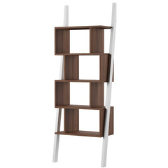 Geometric Bookcase Geometric Silhouette and Open Back Creates Multiple Areas to Decorate Five Wide Shelves