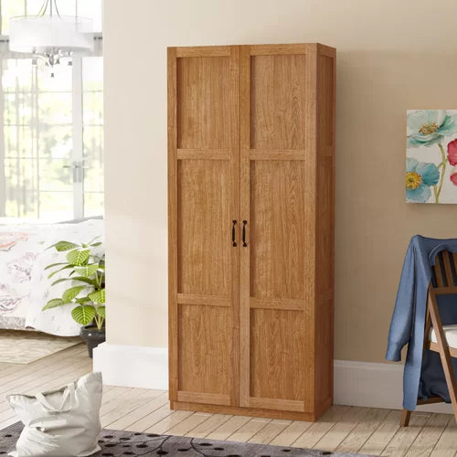 Highland Oak Elborough Armoire Durable Storage Cabinet Has Four Adjustable Shelves Perfect For Organize