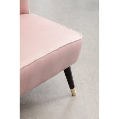 Contemporary Velvet Upholstered Accent Chair - Pink Thick Layers of Dense Foam Are Used to Pad the Backrest and Seat