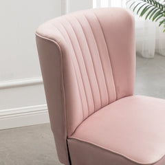 Contemporary Velvet Upholstered Accent Chair - Pink Thick Layers of Dense Foam Are Used to Pad the Backrest and Seat