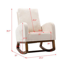 Esra Rocking Chair Upholstered Rocking Chair Comfortable Living Room Rocker Lounge Armchair