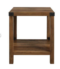 Rustic Oak Enzo End Table Urban Industrial Side Table Featuring a Frame