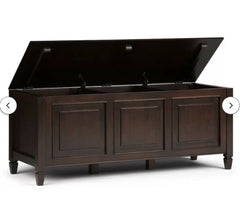 Dark Chestnut Brown Gorlest Wood Flip Top Storage Bench