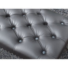 Dark Champagne Constructed of Faux Leather Garza Bench