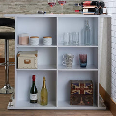 Gudino Home Bar 6 Storage Compartments Open Storage