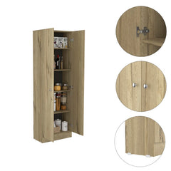 Guth 71" Kitchen Pantry Light Oak Multi Storage Cabinet