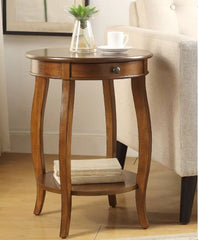 Walnut Shropshire End Table with Storage  Black Finish Brings Style and Function