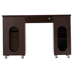 Chocolate Desk Two Storage Drawers And One Hanging File Cabinet CPU/storage Cabinet