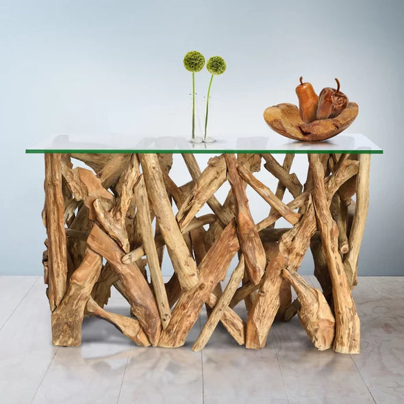 31" H x 43" W x 10" D Henkel Console Table Brings Natural Beauty Indoors