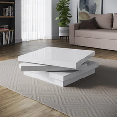 White Herblain Coffee Table Rotating Coffee Table