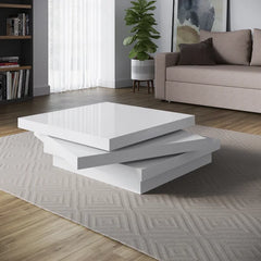 White Herblain Coffee Table Rotating Coffee Table