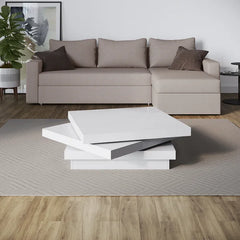 White Herblain Coffee Table Rotating Coffee Table