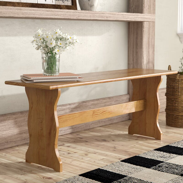 Natural Solid Wood Bench Give Any Mudroom or Kitchen Supplemental Seating with this Classic Country Bench