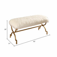 Bench This Bench Brings your Home A Hint of Hollywood Glam and Contemporary Style Curved Cross-Legged Base and A Crossbar to Add Support