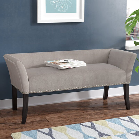 Gray Upholstered Bench Convenient Spot to Have A Seat and Kick your Shoes Off by the Front Door Or Punctuate