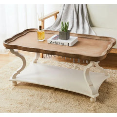 Solid Manufactured Wood Coffee Table Natural Wood Tray-Style