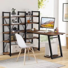 L-Shape Desk Large Computer Desk with 10 Storage Shelves Perfect for Orgnaize