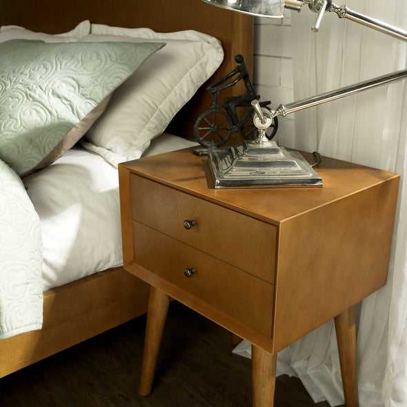 Night Stand In Acorn Perfect Piece to Add Both Storage Space and Streamlined Style to your Home