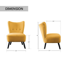 Lapis Accent Chair - Yellow Add Vibrant Accent to your Home's Modern Decor. The Velvet Covering of this Retro-Inspired Accent Chair