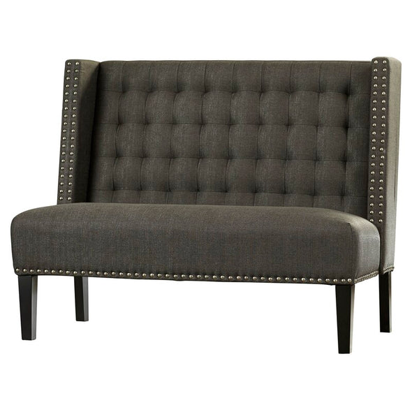 Charcoal Lapwai Upholstered Bench Crafted from a Hardwood Solid Frame