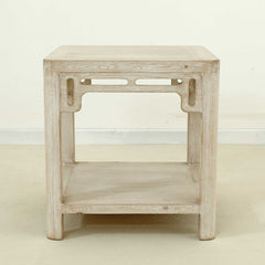 Side Table Weathered White Wash, 24 Inch Tall Add Versatility to your Indoor Decor with Side Tables