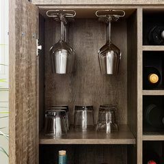 Bar Cabinet Six Open Spaces For Wine Bottles A Rack For Wine Glasses