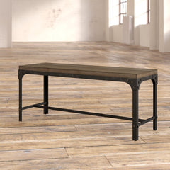 Myaa Metal Bench Charcoal Gray Finish Stylish Selection