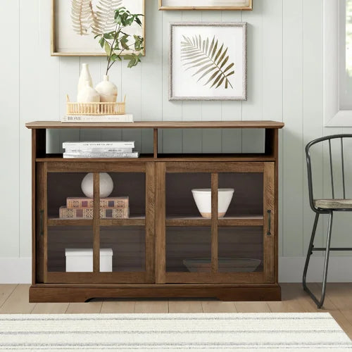 Rustic Oak Nellie 47.62'' Wide Sideboard Brings Spacious Storage and Coastal Farmhouse Durable Laminate