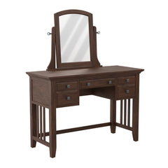 Modern Mission Bedroom Vanity and Mirror Set Bench Included