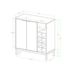 Teak Orion Bar Cabinet Features Two Doors that Open to Reveal a Twelve Class