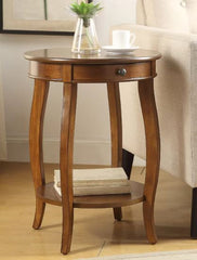 Walnut Shropshire End Table with Storage  Black Finish Brings Style and Function