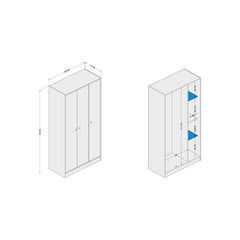 White Rhiannon Armoire Extra Storage Space Indoor Furniture