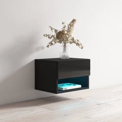 Black Robutti 13.5'' Tall Nightstand 16 color LED light Perfect for Bedside