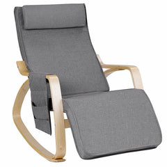 Rocking Chair Solid and Durable Curved Armrest Removable Cushion