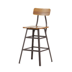 Set of 2 Acacia Wood Bar Stool 28-inch Laminated Acacia Wood Creates Stable Seats and Backs