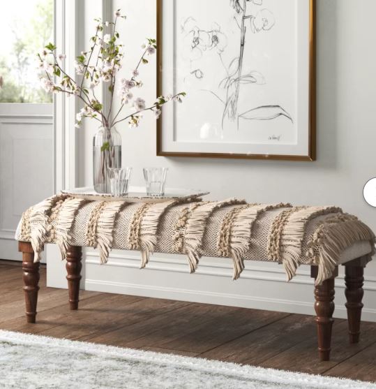 Halfacre Upholstered Bench Versatile Touch Solid and Engineered Wood