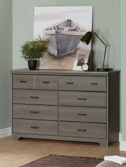 8 Drawer Double Dresser Versa Country Cottage - Gray Maple