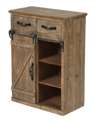 1 Rustic Wood Sliding Barn Door Storage Cabinet - 31.8" H x 24" W x 12" D