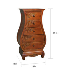 5 Drawer Windsor Hand-carved Bombay Dresser