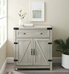 1 Rustic Barn Door Accent Cabinet -30 inches Timeless Style and Robust Functionality for Home