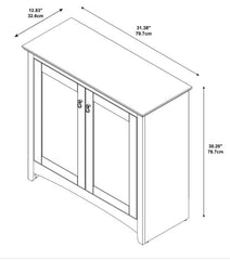 1 Small Storage Cabinet with Doors Side Office Combination Bookshelf and Storage Unit