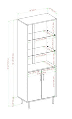 1 - Modern Storage Cabinet - White Acorn Bookmatch Show Stopping Element to your Home Organization