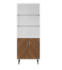 1 - Modern Storage Cabinet - White Acorn Bookmatch Show Stopping Element to your Home Organization