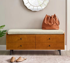 1 - Upholstered Seat Storage Bench Versatile use in entryway, mudroom or foot of the bed