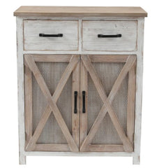 1 - Rustic Wood Barn Door Storage Cabinet includes a fixed shelf suits your organizational needs